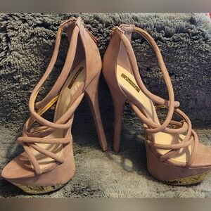 NIB Qupid Maybe Suede Platform Stiletto Heels